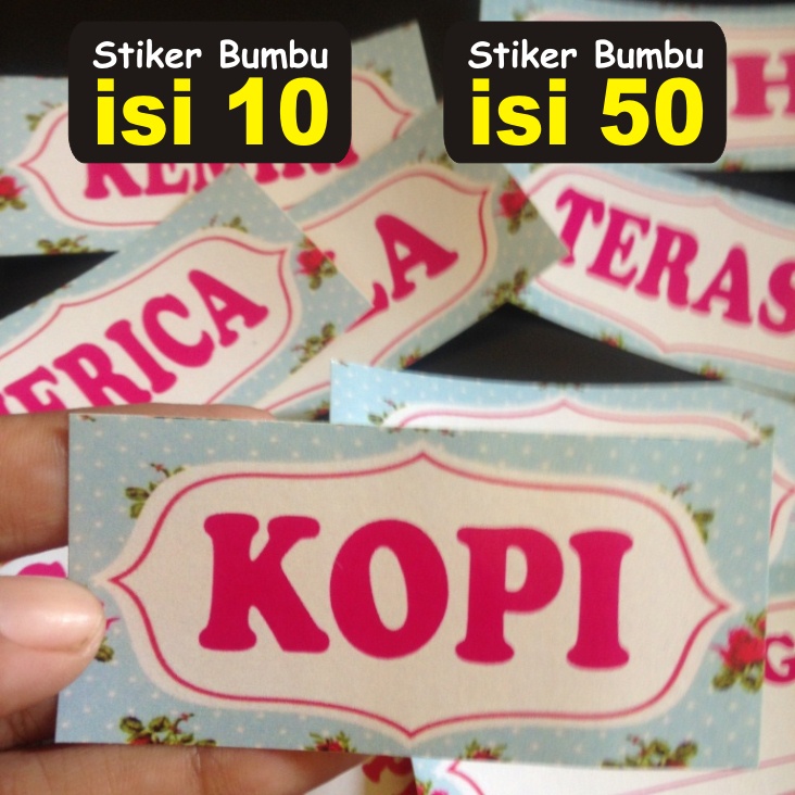 

(KODE P24) PAKET STIKER BUMBU ISI 50 & 10 | LABEL BUMBU | STIKER BUMBU DAPUR | NAMA BUMBU | STIKER WATERPROOF | STIKER TAHAN AIR DAN MINYAK | STIKER GULA | STIKER KOPI | STIKER SUSU | STIKER TEH | STIKER TEPUNG | STIKER DAPUR