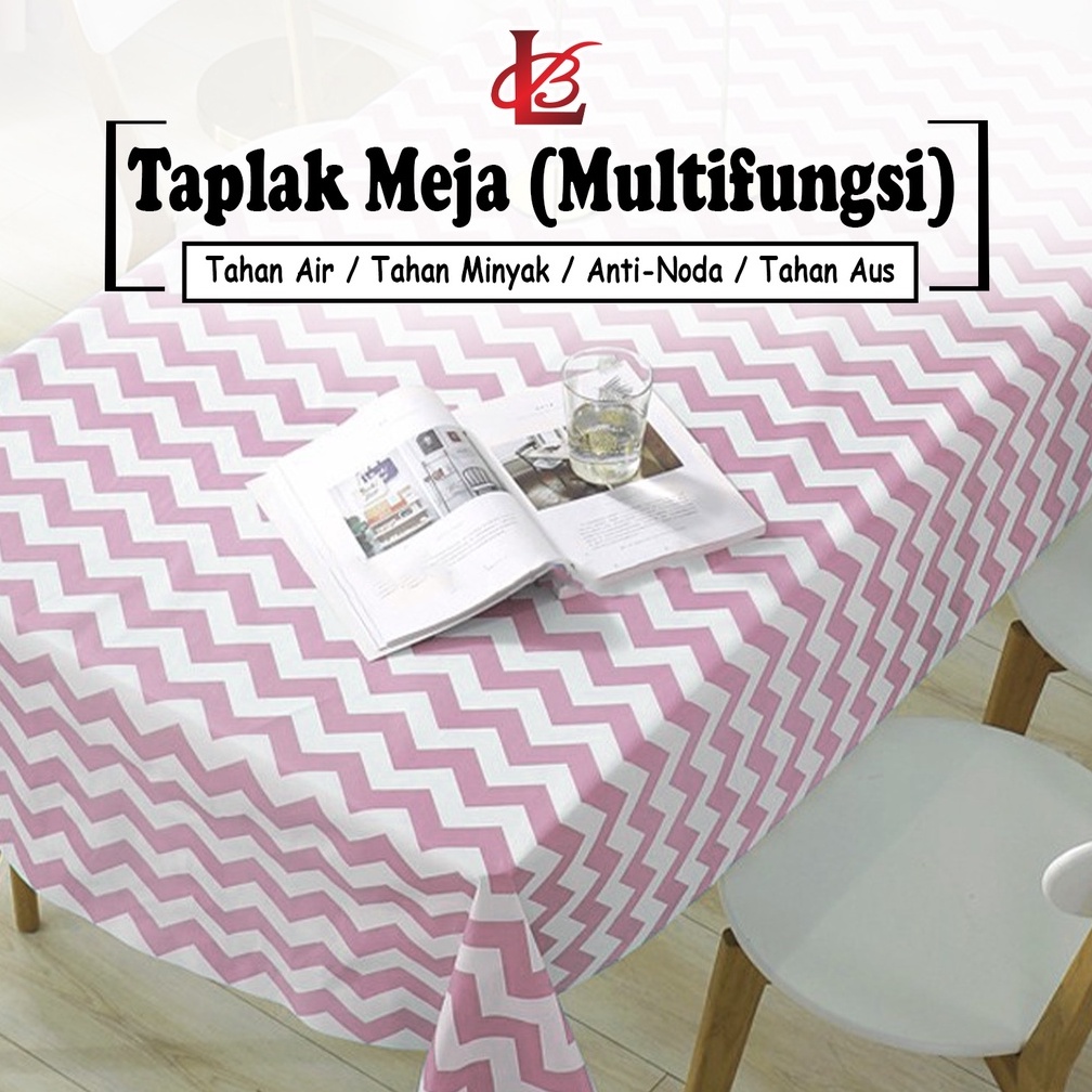 Taplak Meja Makan Ruang Tamu Anti Air Pvc Ukuran Besar 152x120 Motif Modern Motif Zig Zag  / Taplak Meja Makan Kotak Ruang Tamu Anti Air Tebal Premium Motif Zig Zag (D10-3B)