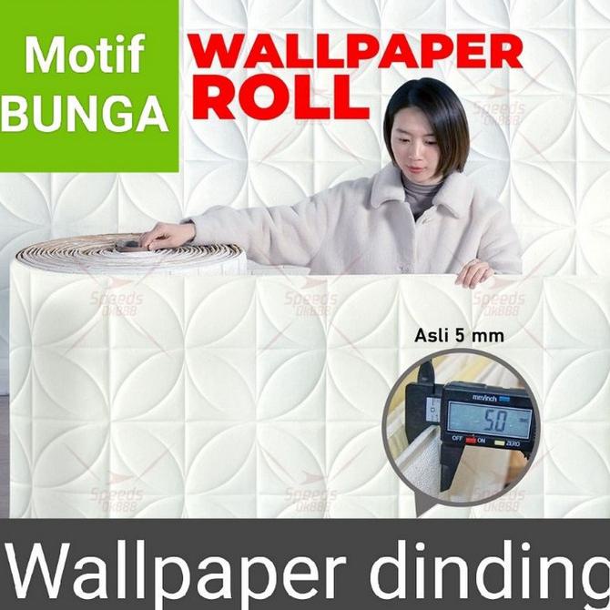 Roll Wallpaper dinding 3D Motif Bunga kawung / Batik Kawung