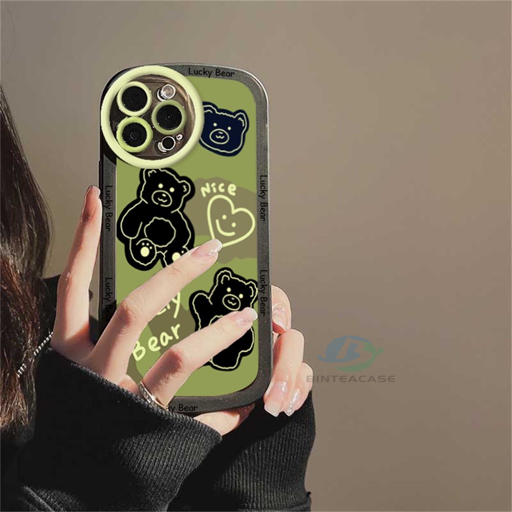 Soft Case Bahan TPU Desain Beruang Matcha Untuk OPPO A77S A57 2022 A15 A16 A16K A54 A53 A12 A5S A7 A3S A31 A52 A83 A92 A37 F9 A1K F1s