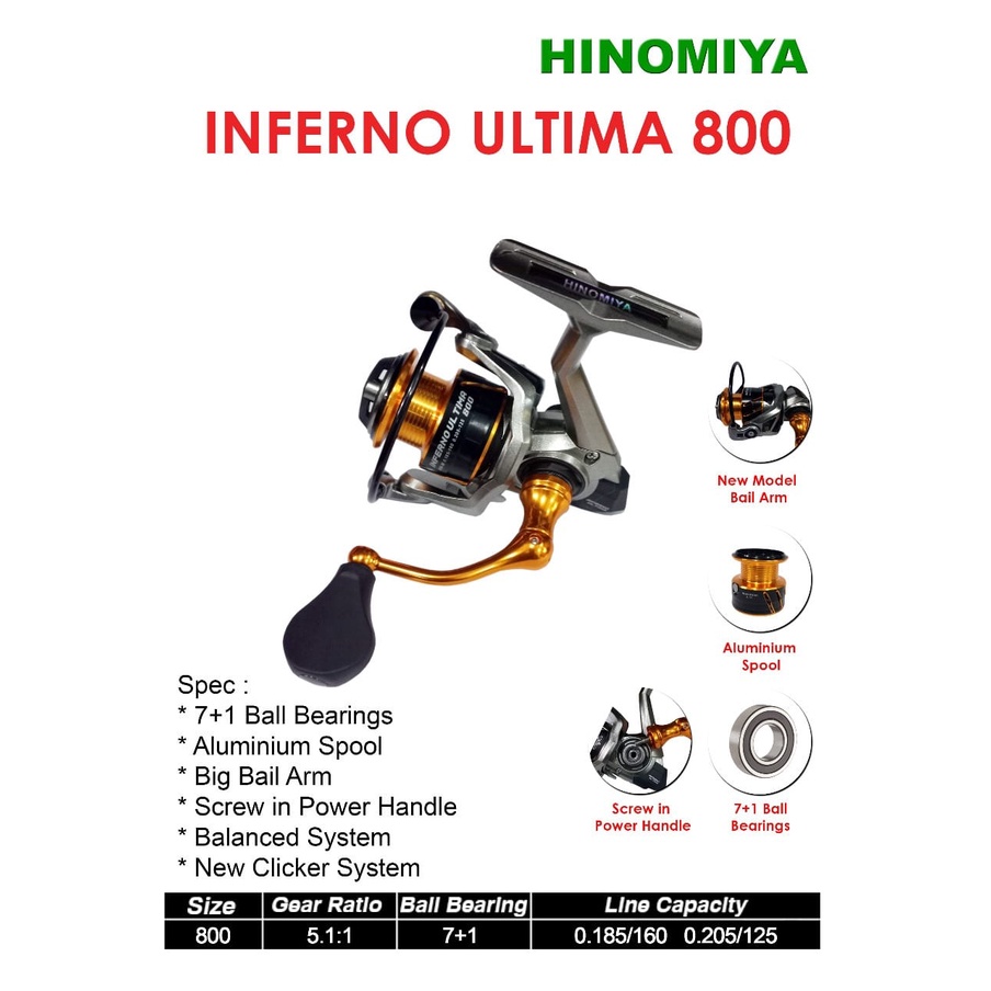 Reel SPINNING HINOMIYA INFERNO ULTIMA 800