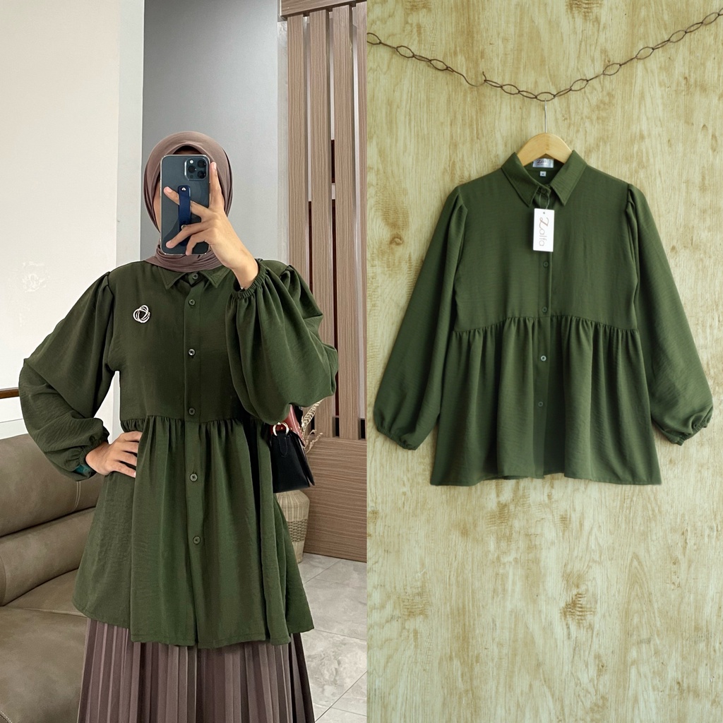 MARBELA blouse by ZALFA OUTFIT / blouse polos / blouse crincle / kemeja polos