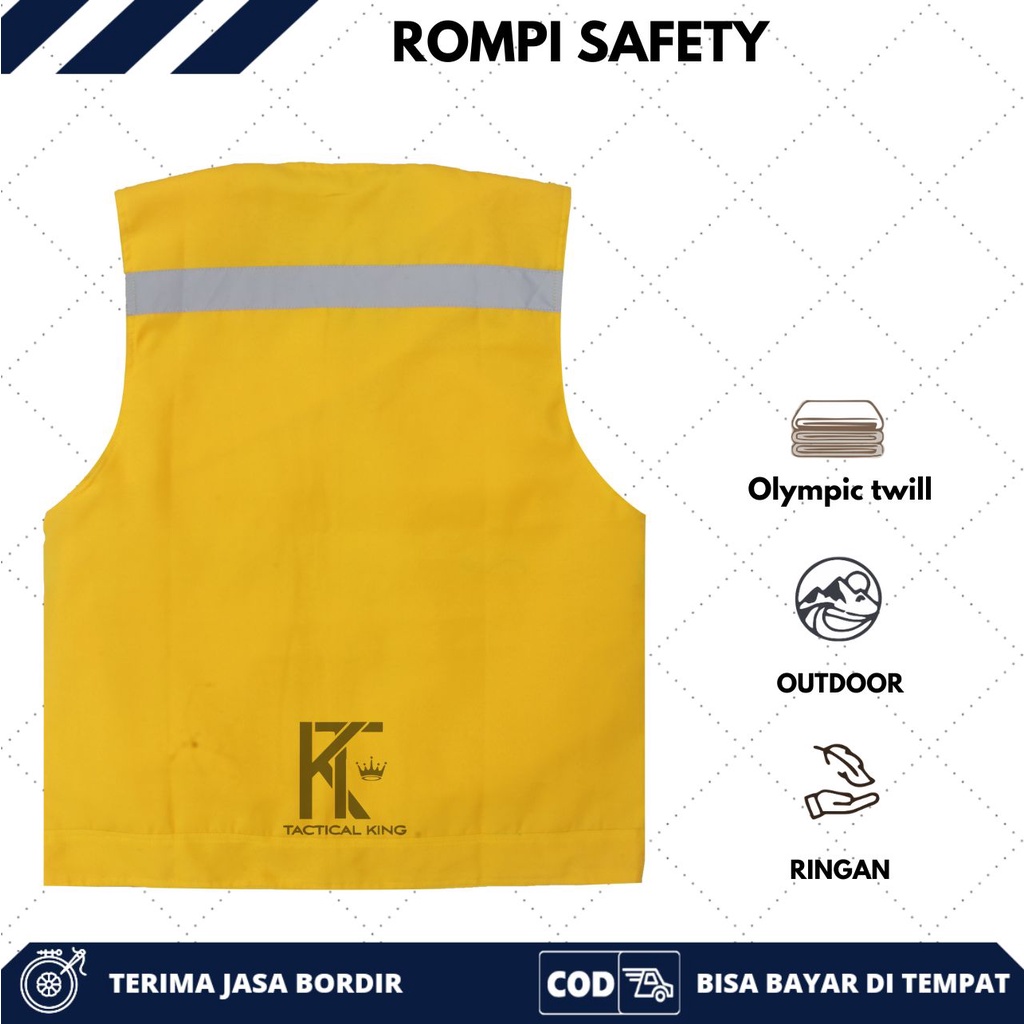 Rompi Proyek - Rompi Safety - Rompi Tambang - Rompi kain - Rompi K3 - Rompi Stabilo