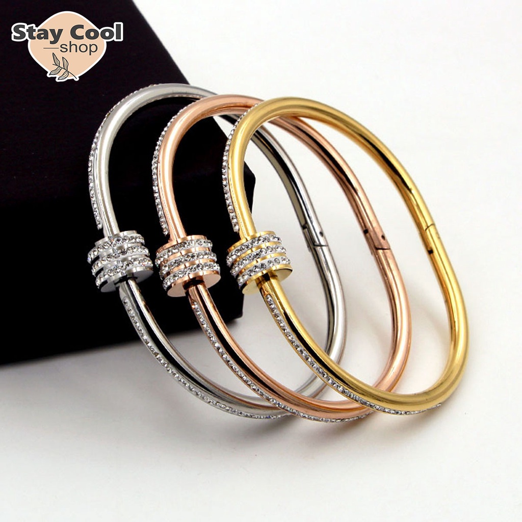 Gelang Titanium Mata Mewah Stylish Anti karat Perhiasan Fashion Import Premium Bisa Cod Bayar Ditempat