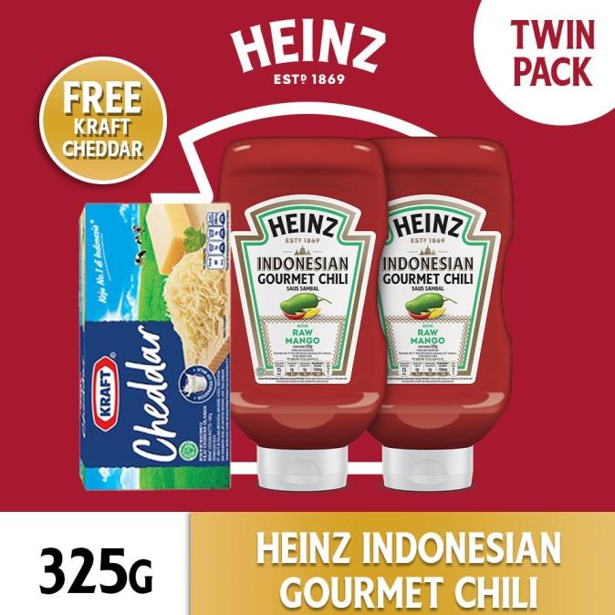 

HEINZ Saus Sambal Indonesia 325g (2 pcs), Kraft Keju Cheddar 160g