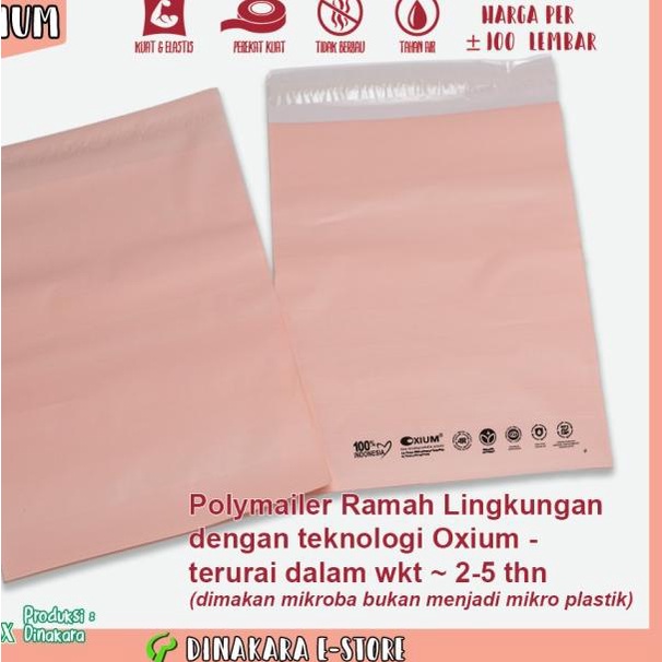 

Polymailer Baby Pink 32x45 Premium - Ramah Lingkungan (isi +/- 100 pcs