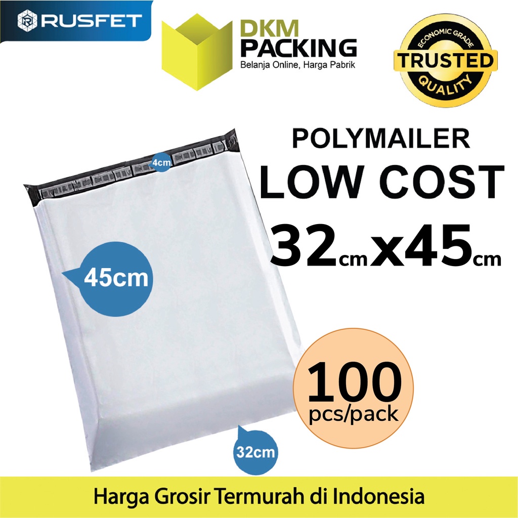 

Plastik Polymailer PACK LOW COST Amplop Polimailer PUTIH 32x45 RUSFET