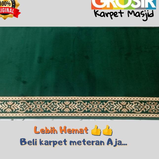 Sajadah tebal 11mm sejadah masjid Karpet masjid Almira meteran murah - Merah Polos