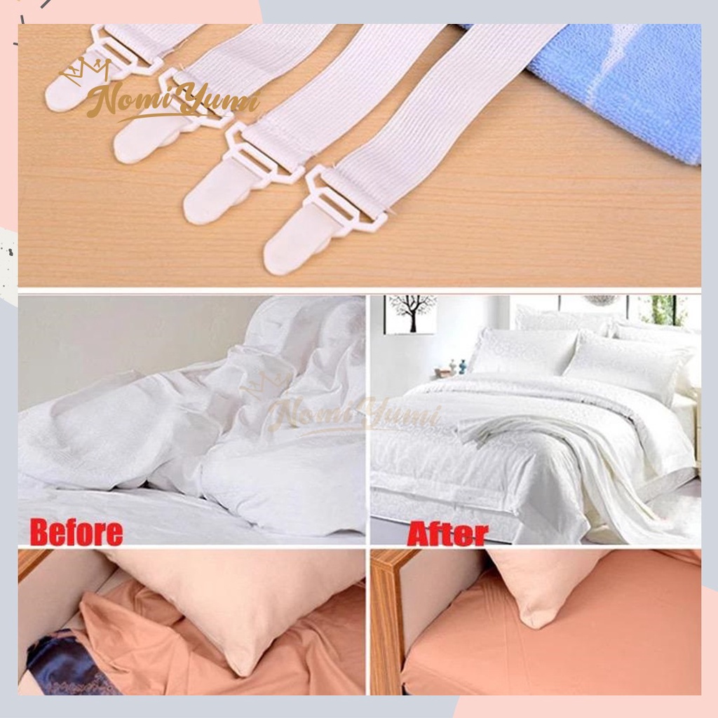 Serbagrosirmurah Tali Karet Strap Pengikat Pengencang Pengait Ujung Sprei Kasur Gripper - hARGA 1 PCS