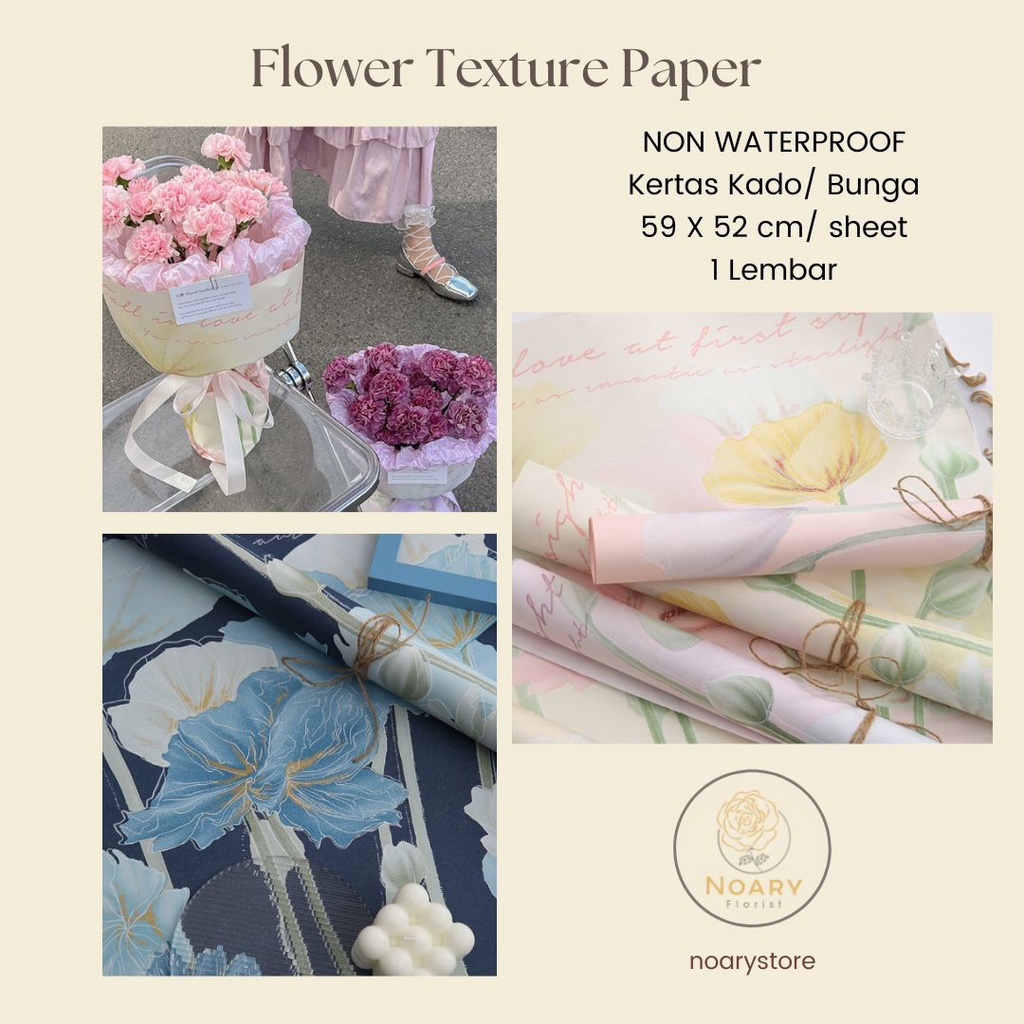 Flower Taxture Paper Kertas Bunga Wrapping Cellophane Paperwrap Buket Bunga Bungkusan Bunga / Flower Wrapping / Cellophane / Wrap / Kertas Bunga / Kertas Kado / Flower Paper / Kertas Grosir / Kertas Import / Kertas Cellophane / Florist / Buket Bunga / Flo