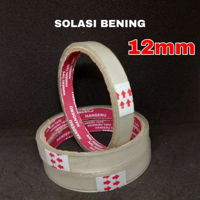 

RG_SOLASI KECIL BENING 12MM Lakban Bening Isolasi Solasi Bening Solasi Packing 12MM