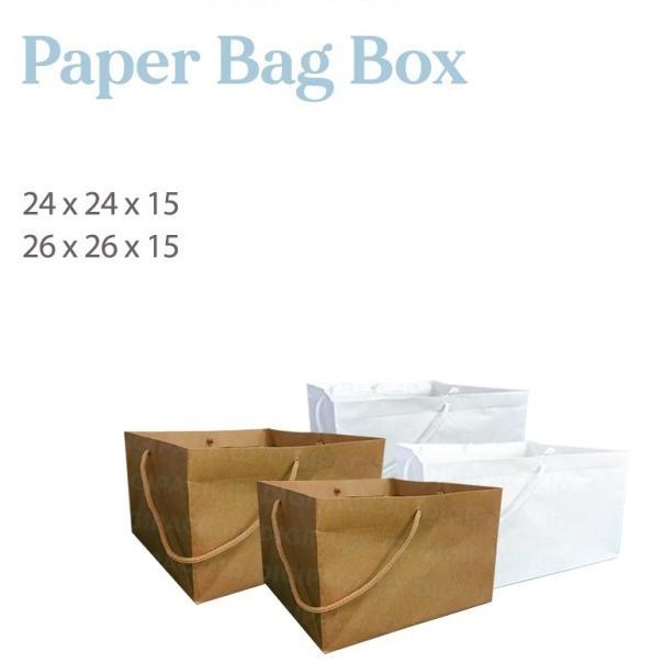 

[Digipack] White Paper Bag Cake Box 24 x 24 x 15 | Kantong Kertas