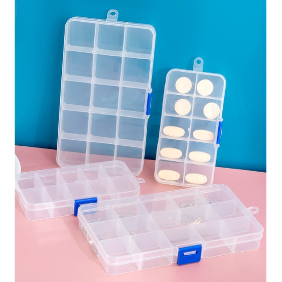 ❤ IJN ❤ Kotak Penyimpanan Manik Manik Box Sekat Plastik Tempat Penyimpanan Partisi