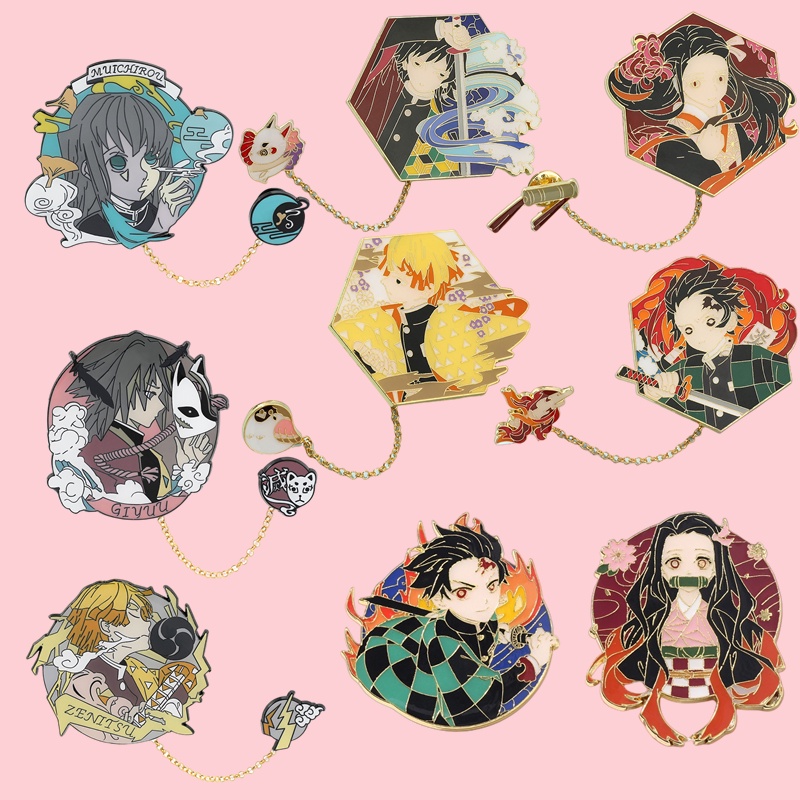 Bros Pin Desain Anime Demon Slayer Untuk Aksesoris Pakaian