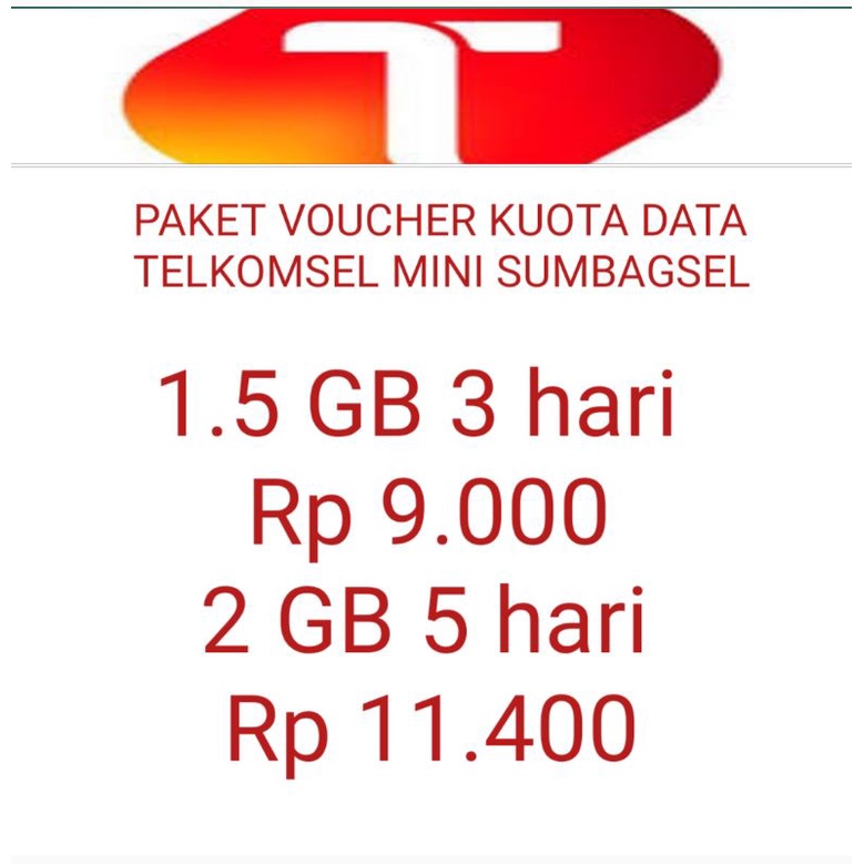 PAKET VOUCHER KUOTA DATA TELKOMSEL MINI SUMBAGSEL