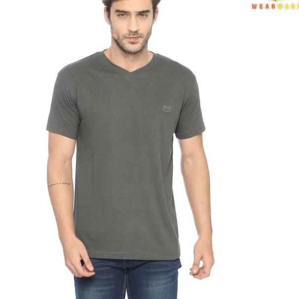 [Bamboo Cotton] V NECK T SHIRT / KAOS V NECK PRIA - Biru Tua, S