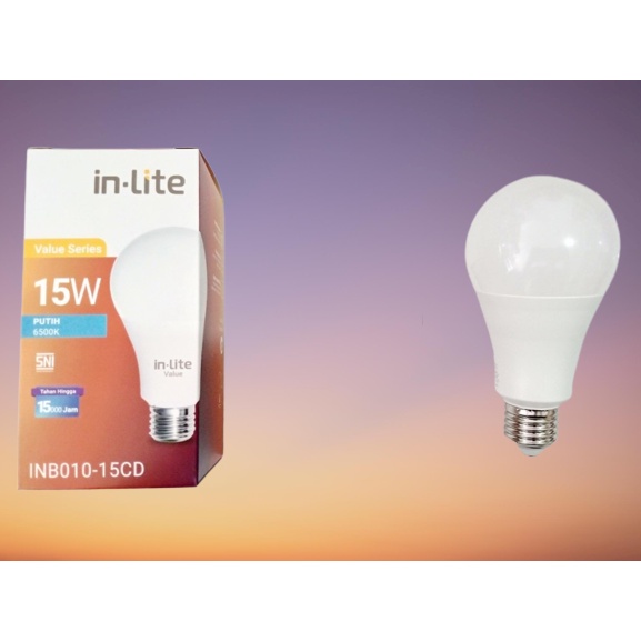 in-Lite Lampu 15 Watt Bohlam LED Value INB010-putih Inlite bohlam led In lite