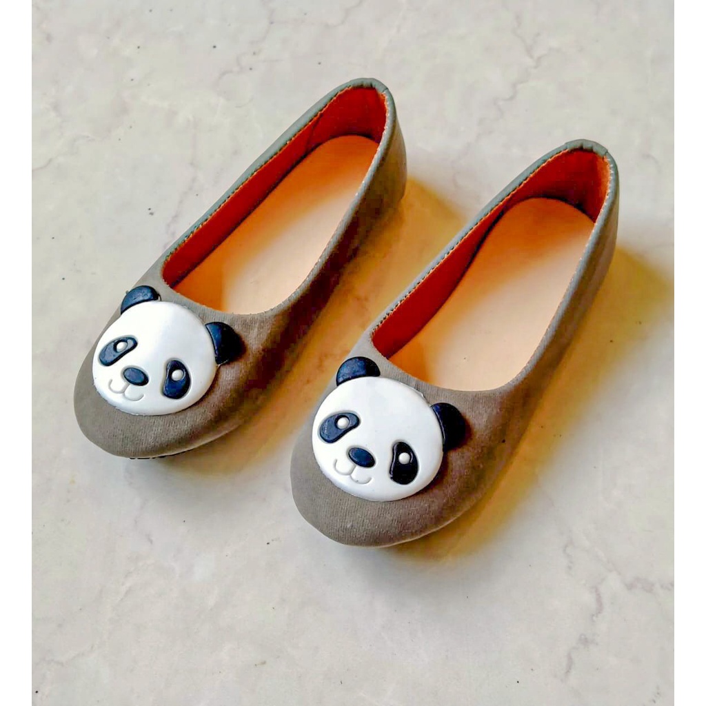 sepatu flatshoes anak kekinian terbaru motif panda terbaru