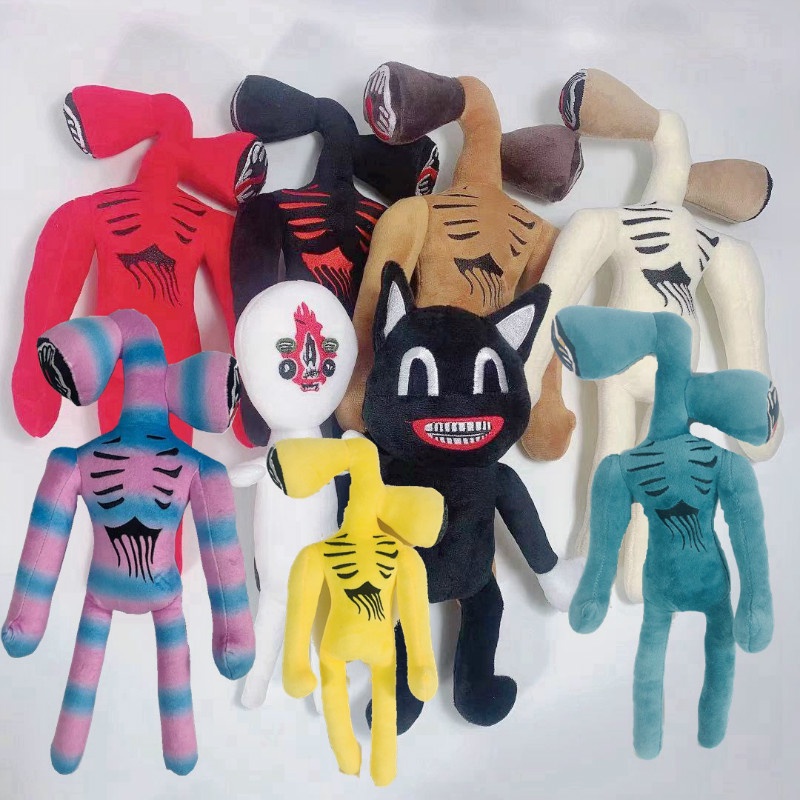 Rainbow 37 cm Kartun Siren Kepala Mainan Mewah Horror Boneka Boneka Mainan Hadiah Anak
