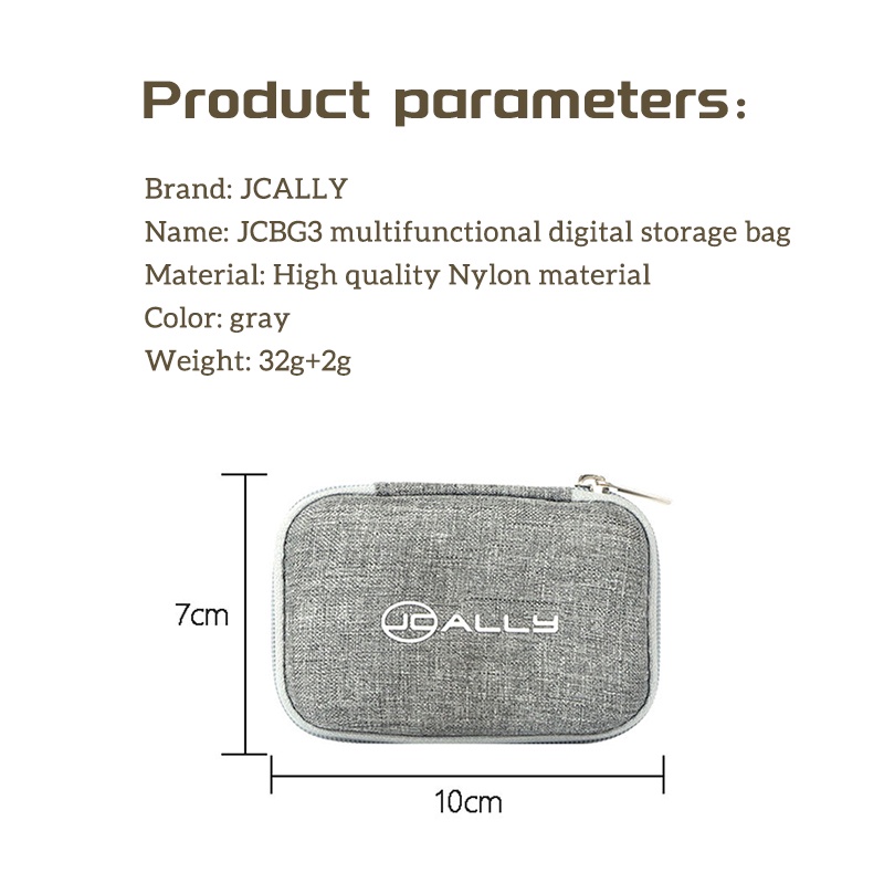 Jcally Dompet Koin / Kunci / Kabel Charger / Earphone Multifungsi Portable Bahan Kanvas Linen