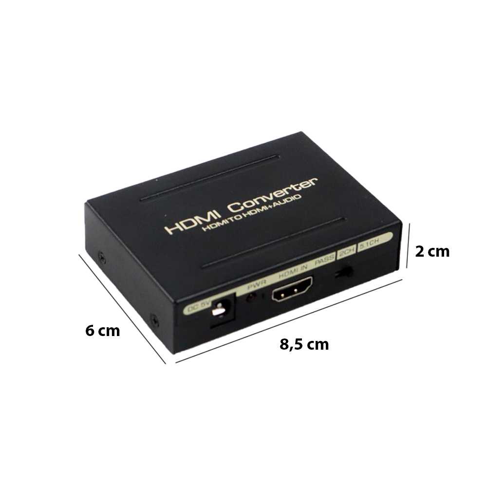 HDMI to HDMI + Optical SPDIF + RCA Audio Extractor Converter - AY60