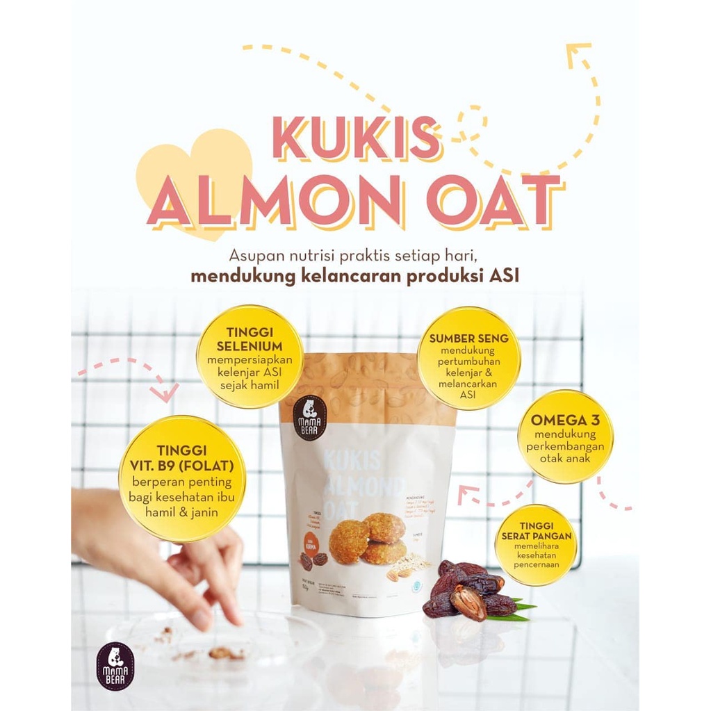 MamaBear Kukis Almond Oat | Pelancar ASI | ASI Booster