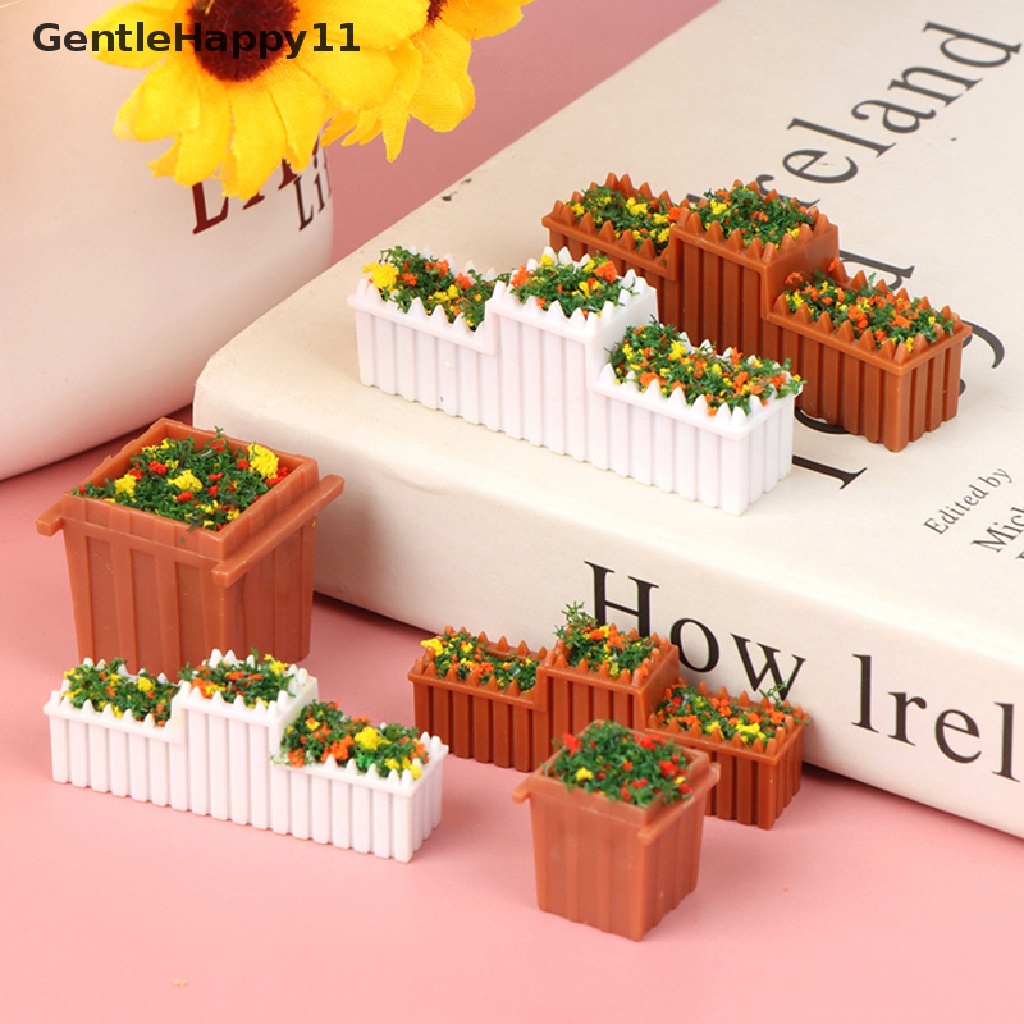 Gentlehappy 1: 12bunga Miniatur Rumah Boneka Bed Model Pot Bunga id