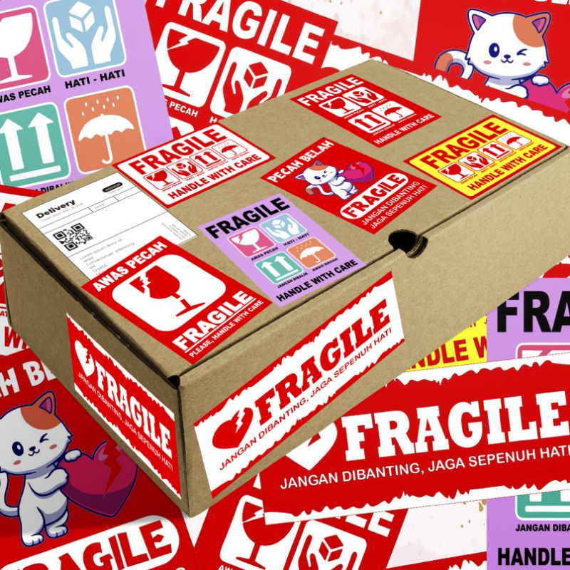 

STICKER FRAGILE AWAS PECAH min.order 30pcs