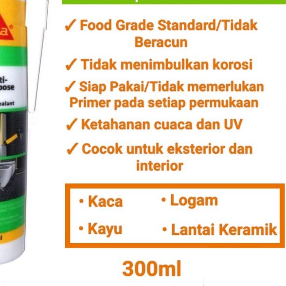 

Lem Sika 111/Sikasil 111 Silicone Sealant Neutral Food Grade 300ml - Grey