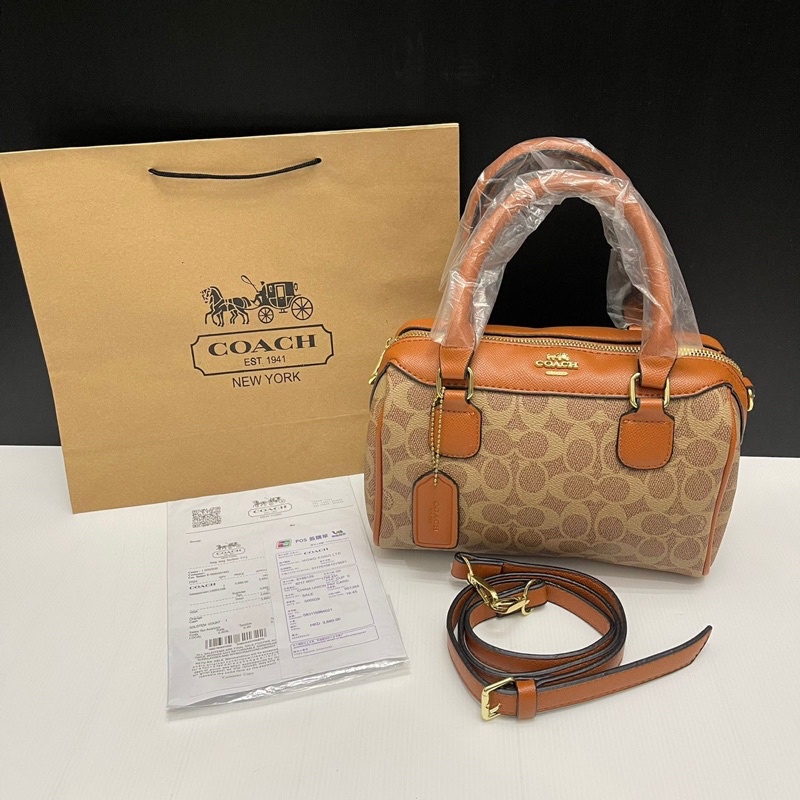 Coach Bennet Signature Camel Tas Jinjing wanita Tas jinjing Coach