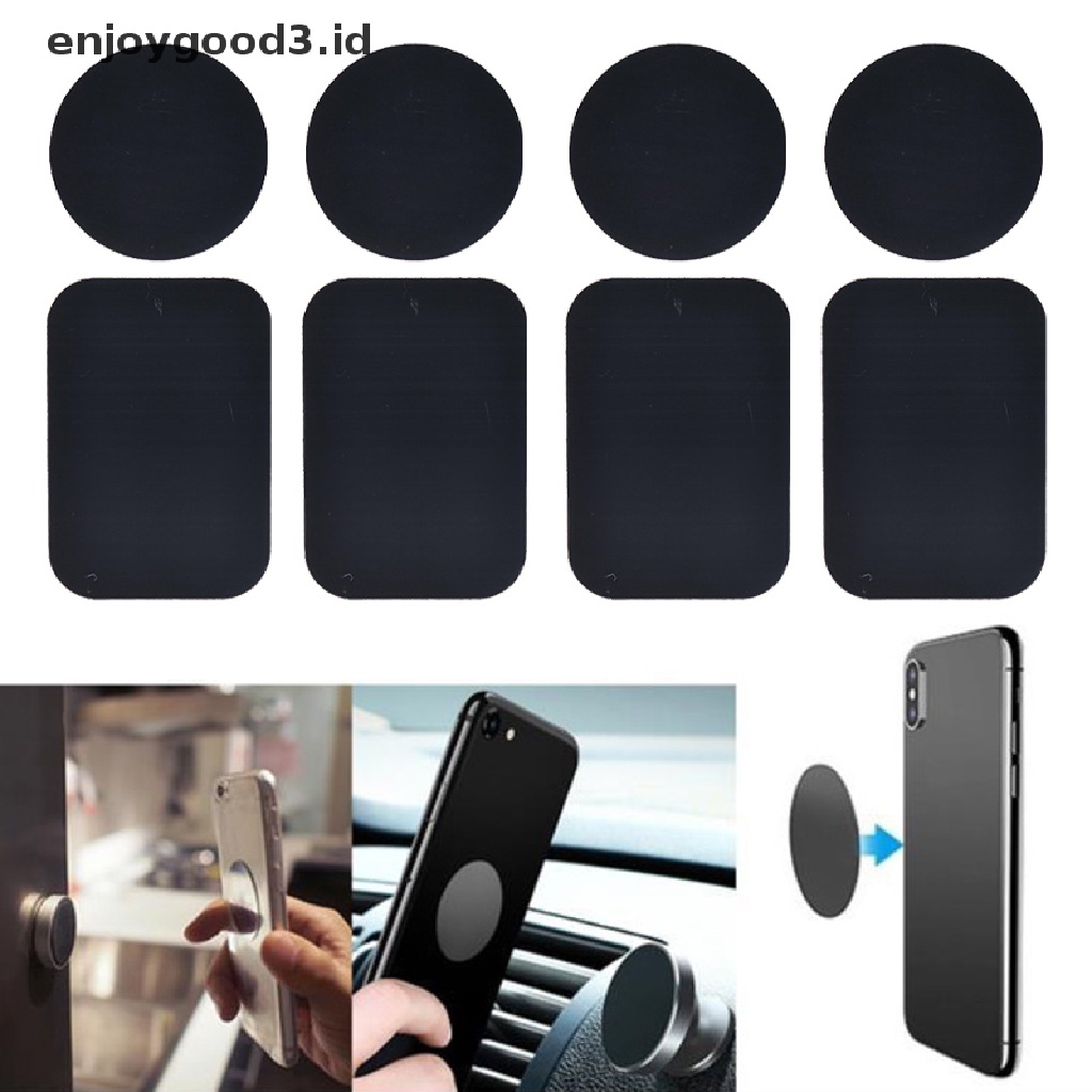 10pcs Stiker Plat Metal Magnetik Holder Handphone Untuk Mobil