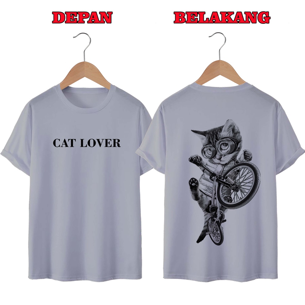 KAOS DISTRO UNISEX (PRIA DAN WANITA) TERBARU, KAOS JUMBO KUCING SPEDA.