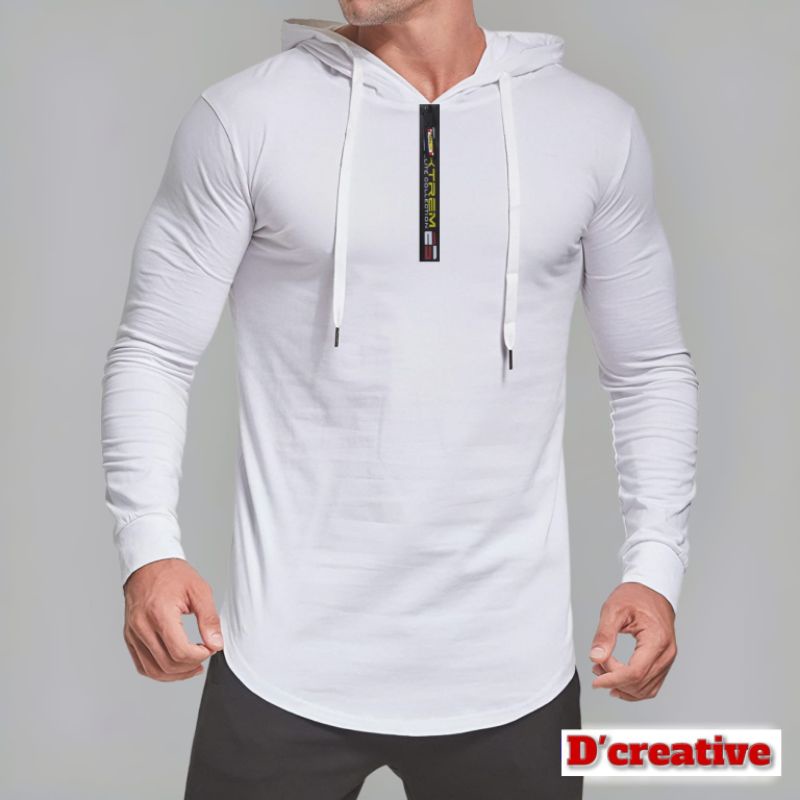 oval longline / Hodie kurta resleting dada / kaos hodie lengan panjang / kaos topi / kaos kupluk / k