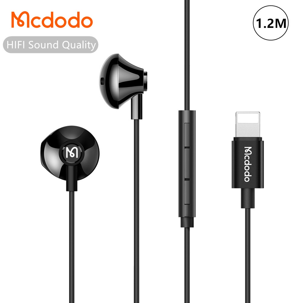 Mcdodo Headset Earphone In-Ear Kabel 1.2M Support Kontrol Volume HIFI Stereo