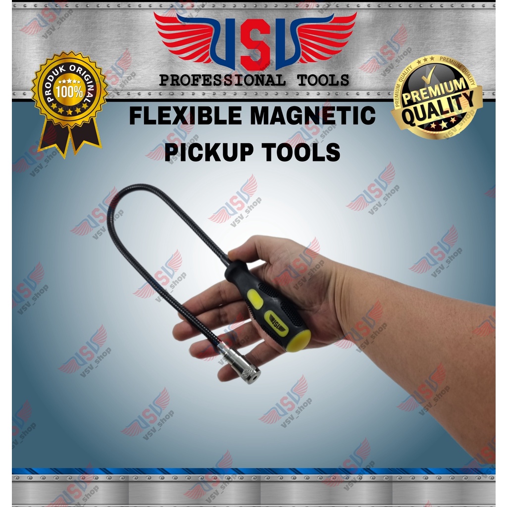 VSV Stick Magnet FLEXIBLE Magnetic Pickup Tool Tongkat Magnet Dengan LED