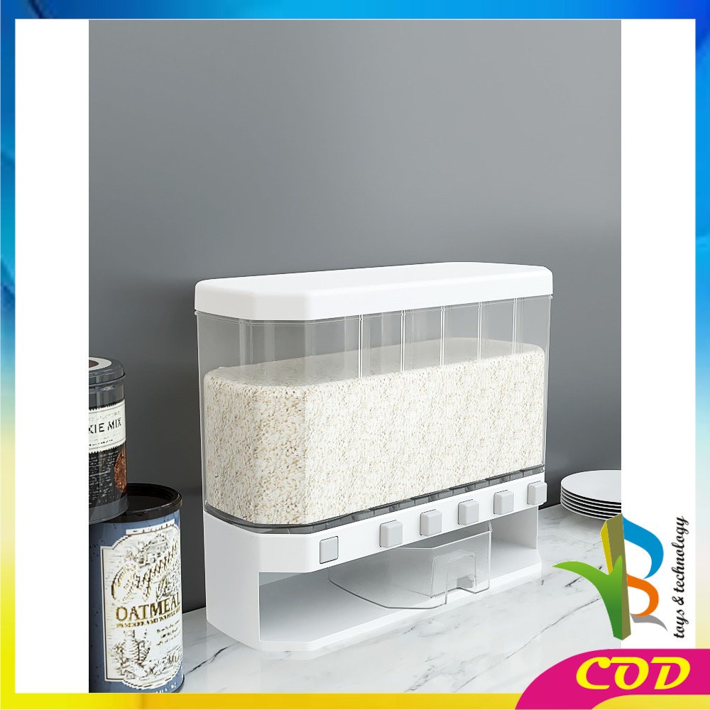 RB-C194 Dispenser Makanan Kering Tempat Penyimpanan Beras Sereal Biji Bijian Rice Box Food Dispenser