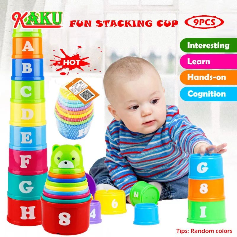 MAINAN EDUKASI STACK CUP TOWER MAINAN STACK CUP SUSUN MAINAN MENGENAL WARNA ANGKA HURUF