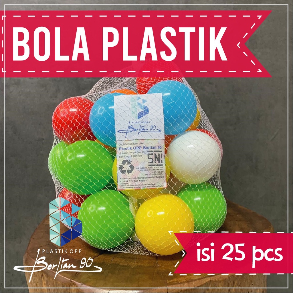 Mainan Mandi Bola Plastik Warna Warni Sni Isi 25 Pcs Untuk Tenda Keranjang Mandi / Kolam Anak