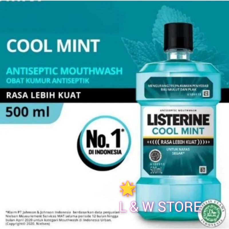 LISTERINE Cool Mint Antiseptic Mouthwash / Obat Kumur Antiseptik - 500ml