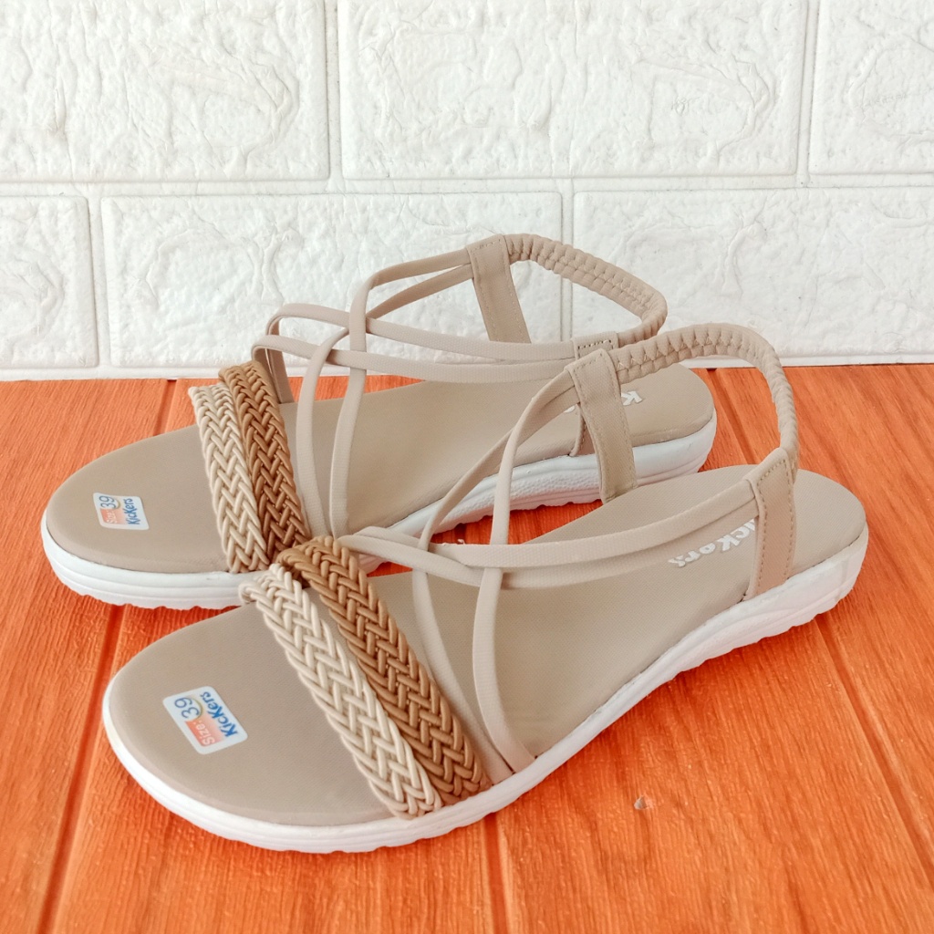 Kickers Let Kelabang 01 Sandal Wanita Size 31-40 Krem