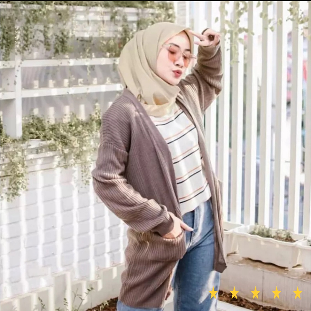 Cardigan wanita rajut ootd hijab banyak pilihan warna / sweater rajut wanita