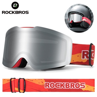 Rockbros Kacamata Goggles Lensa Besar Lapis Ganda UV400 Anti Kabut / Angin Untuk Ski