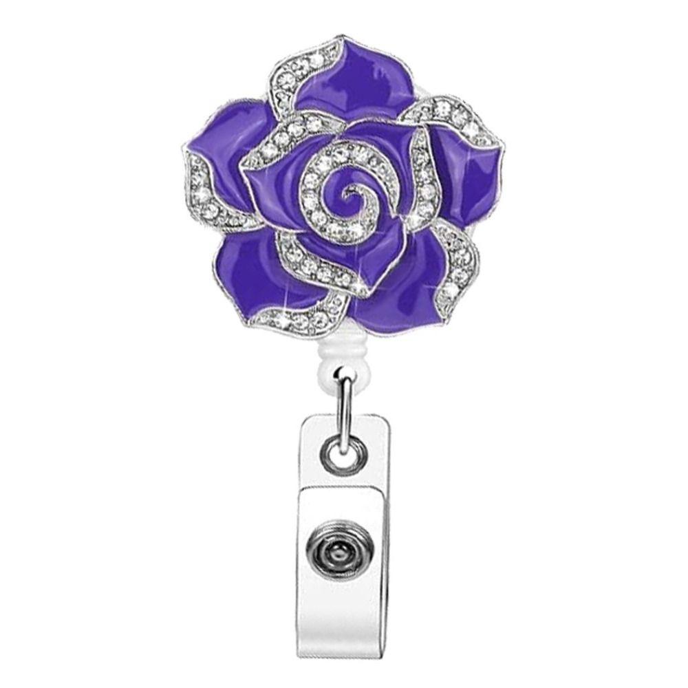 Mxbeauty Gulungan Lencana Ditarik360° Putar Untuk Dewasa Perlengkapan Rumah Sakit Name Tag ID Card Badge Clip Name Card Holder Diamond Badge Reel