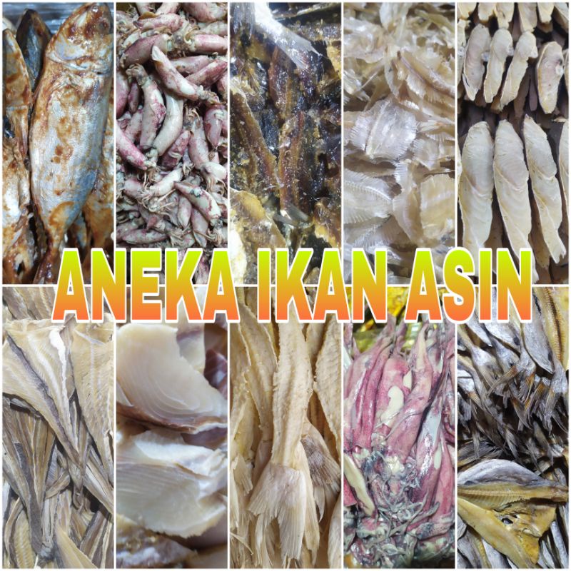 

Aneka Ikan Asin 250gr Jambal Roti Cumi Peda Pari Cucut Lapan Tawes Kakap Teri Sepat Kapasan Selar Patin Inul Utik