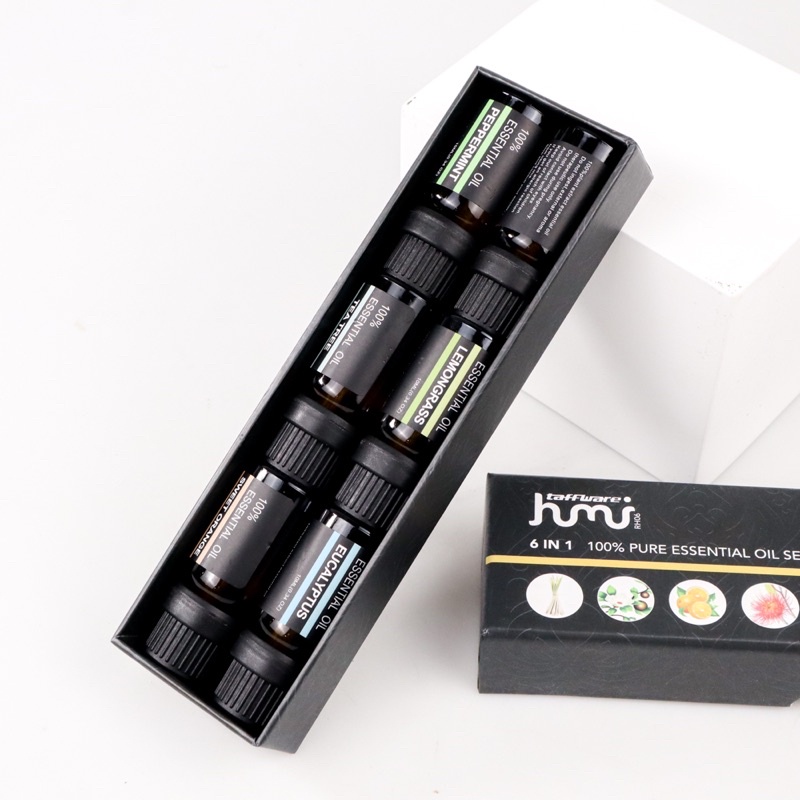 Taffware HUMI Set Pure Essential Fragrance Oils Minyak Aromatherapy Diffusers 10ml 6PCS - RH-06