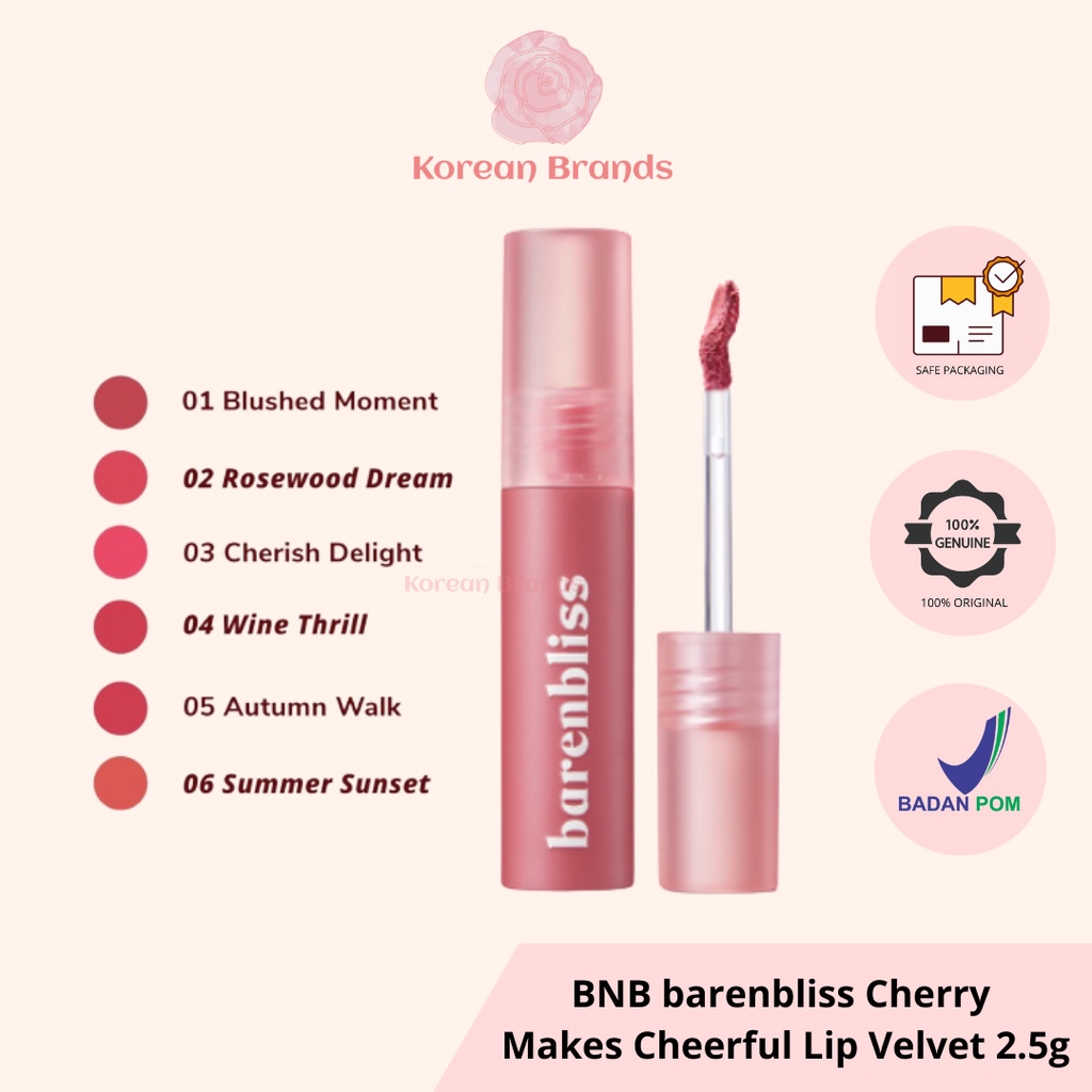 (READY &amp; ORI) BARENBLISS Cherry Makes Cheerful Lip Velvet