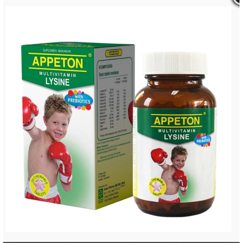 

Appeton Lysine dengan Prebiotik 60 Tablet