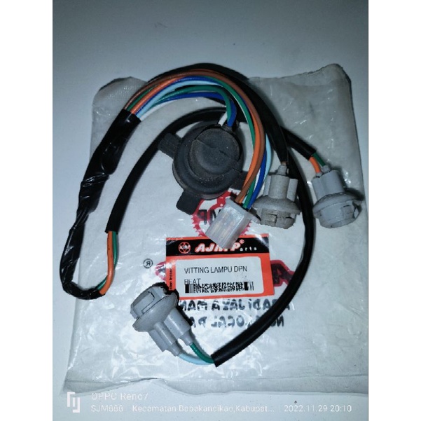 soket piting lampu depan komplit + soket sen motor   beat