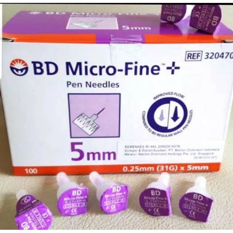 Jarum Insulin BD Micro-Fine 5mm/BD microfine ungu 5 mm ECERAN