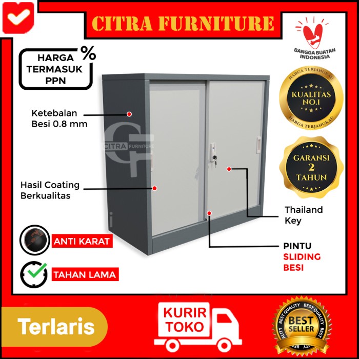 

Filling Cabinet Lemari Arsip Besi 2 Pintu Sliding PendekLemari Sleding Kantor Dokumen